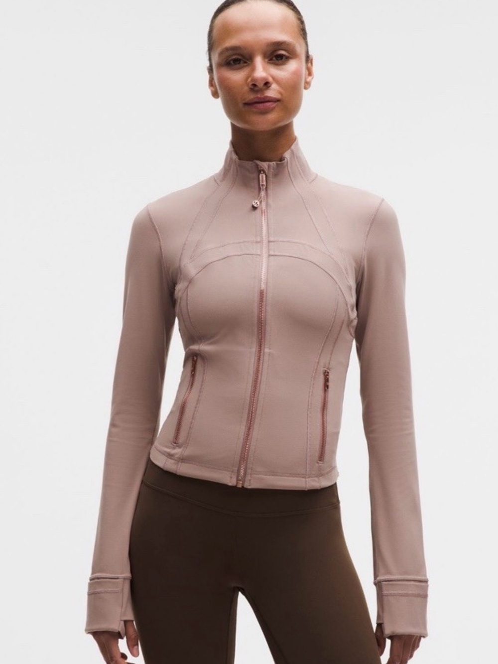 lululemon athletica Women’s Dusty Rose Define Cropped Zip Jacket Nulu 8